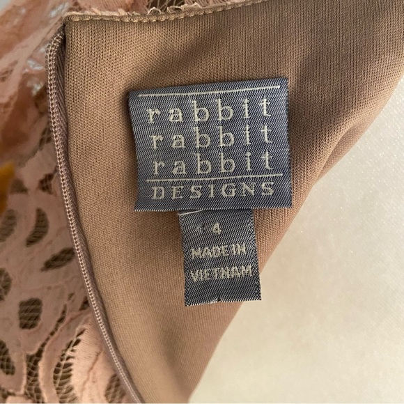 Rabbit Rabbit Rabbit Design Lace Overlay Dress Size 4 Romantic Blush Pink Church - Picture 7 of 9